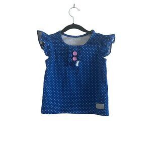 Eleanor Rose Girl's Blue Polka Dot Top and Letter Skort Set Size 4-5